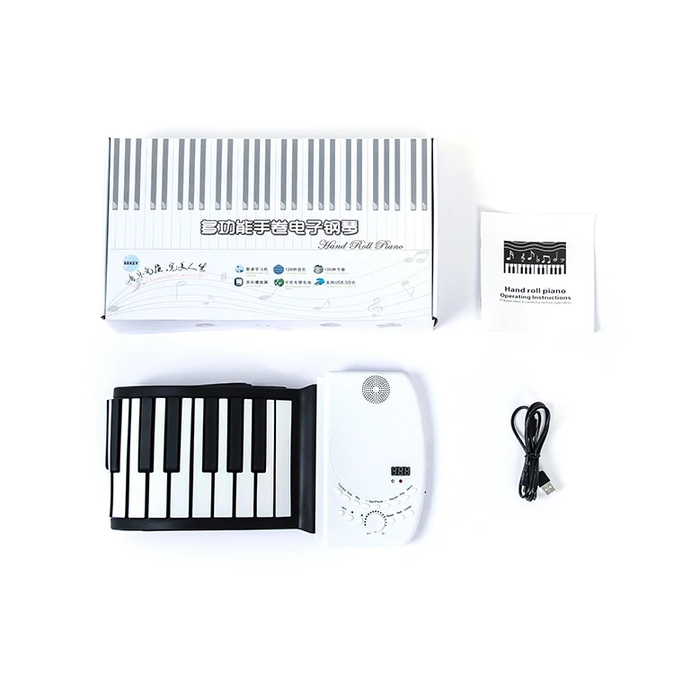 Hand rolling digital portable MIDI wireless flexible piano 88 keys USB keyboard with microphone