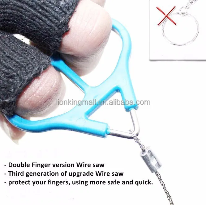 Third generation Steel Double Finger Ring Wire Saw Scroll Saw Emergency Outdoor Hike Hunting Camping Hiking Rescue Survival Tool
