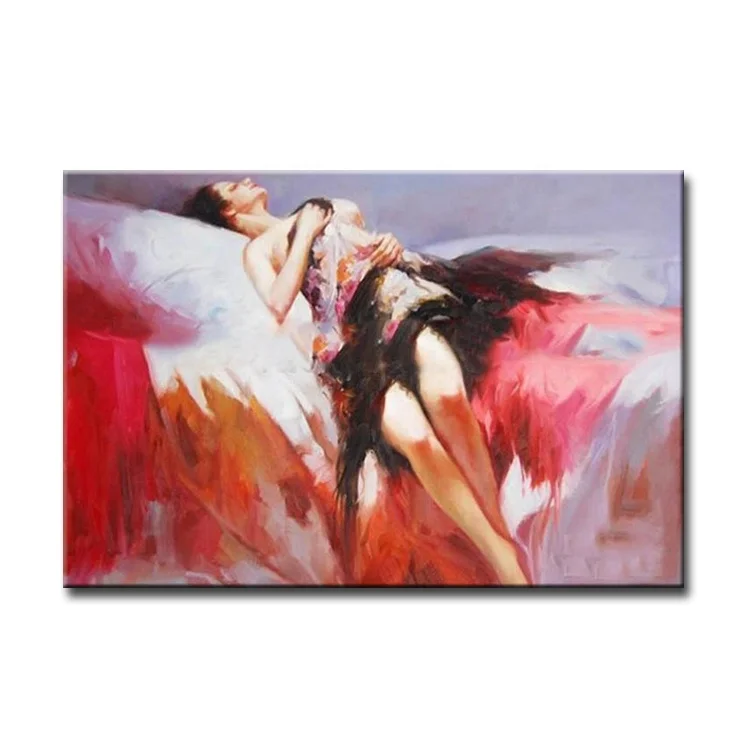 MYT сексуальные Позолоченные картины с ручной росписью массового производства картины маслом для декора