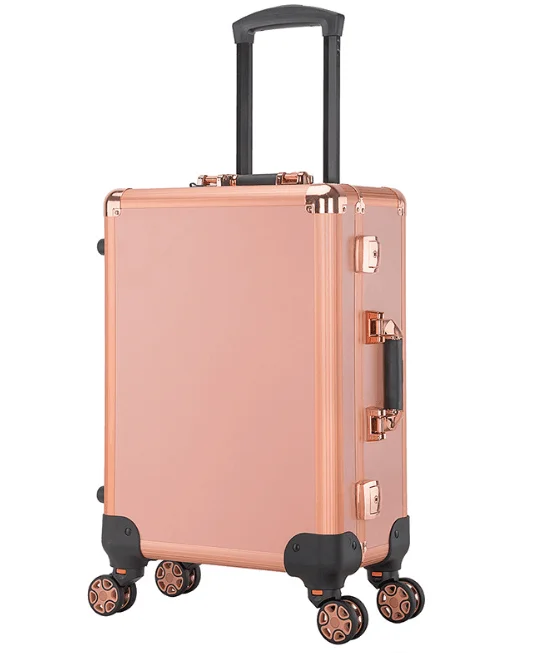 Rolling Makeup Case With Led Light Mirror Adjustable Legs Lockable Train Table Studio Artist Cosmetic