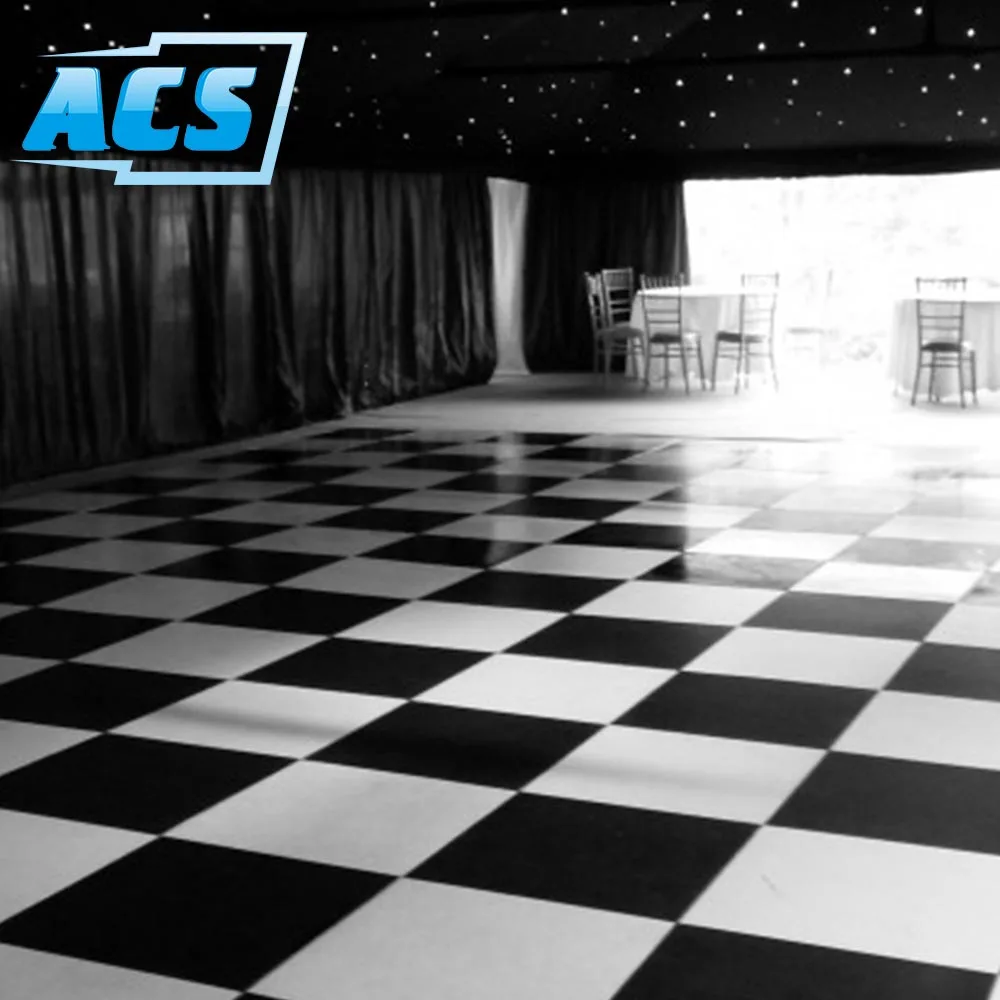 Wholesale Portable Black And White Dance Floor For Sale Wooden Dance Floor Snap Lock Dance floor