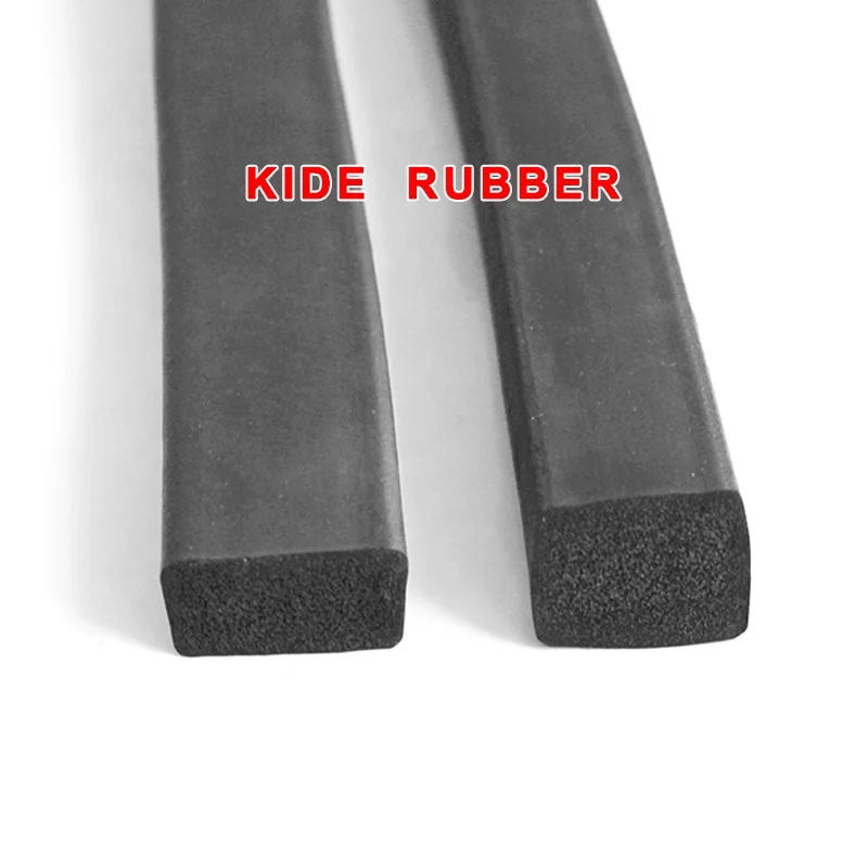 Black rectangular epdm rubber sponge seal strip epdm foam weather stripping