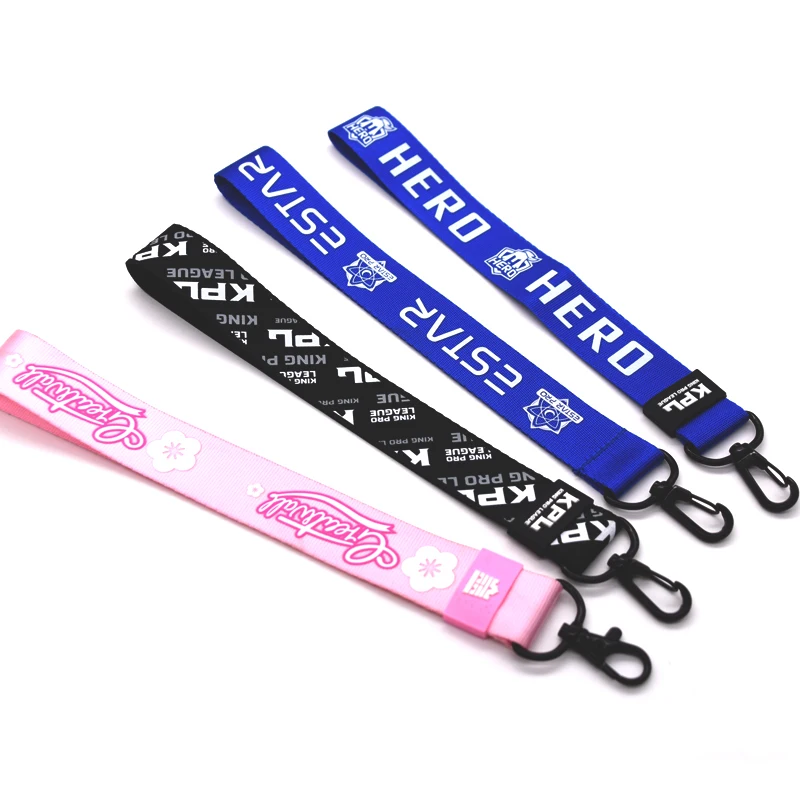 Fashionable games custom print giveaway wrist lanyard strap for key