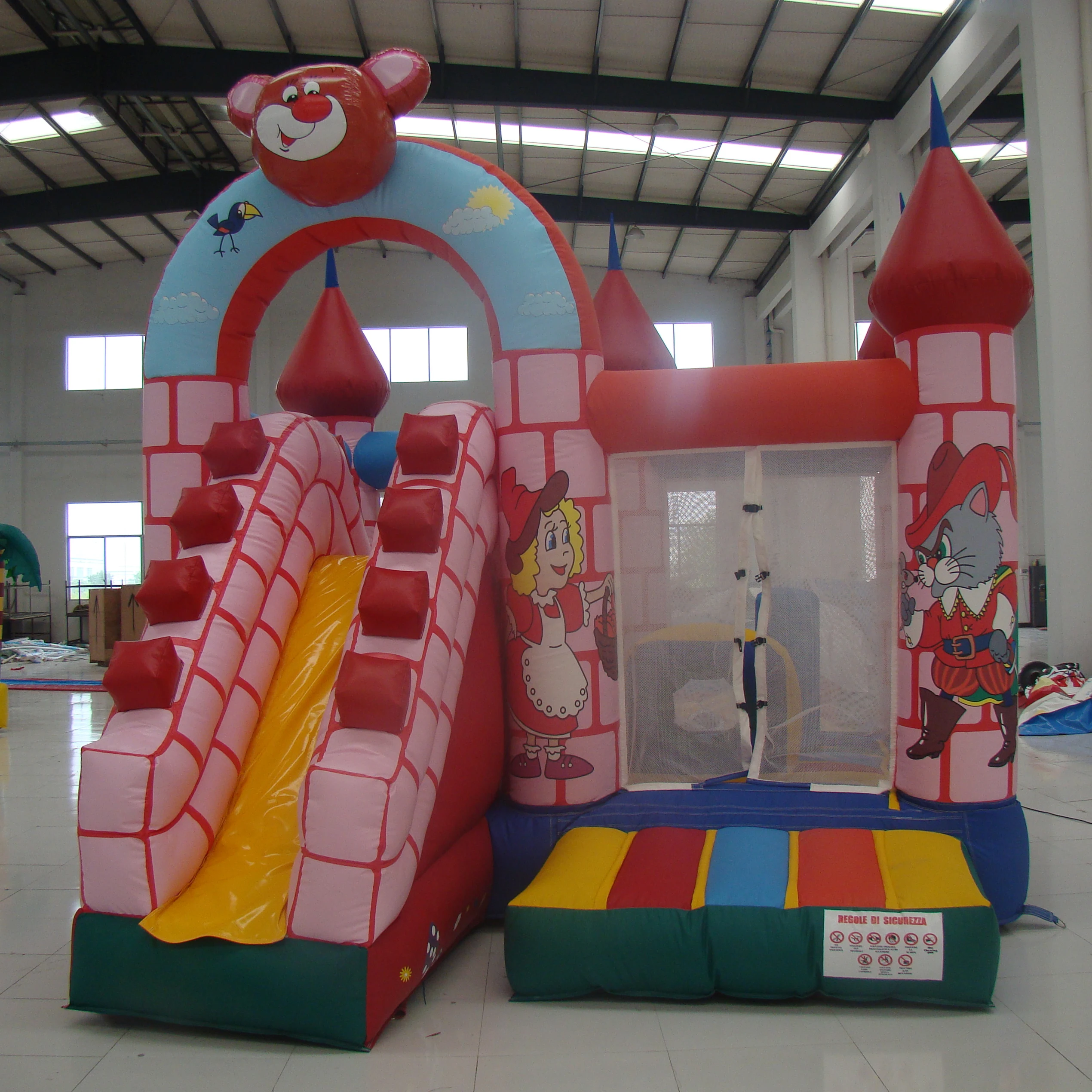 Giant jumping combo bouncer colorful children inflatable slide