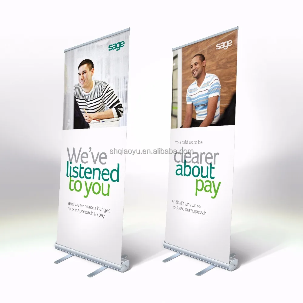 80x200 Full Aluminum Outdoor Advertising Pull Up Banner Stand Custom Logo Print