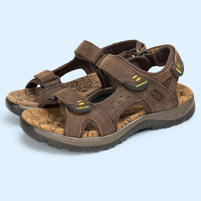 Мужские сандалии из кожи с зернистой фактурой буйвола L8004