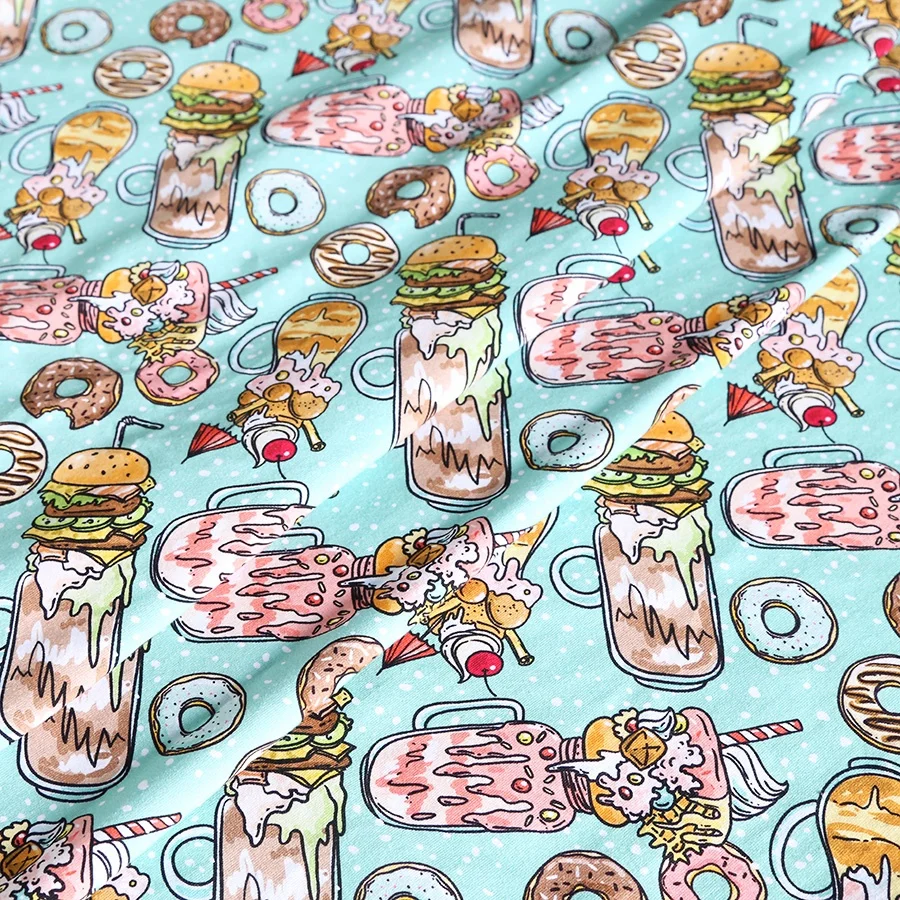 
Digital printing 95 Cotton 5 Spandex Knitted fabric for kids 