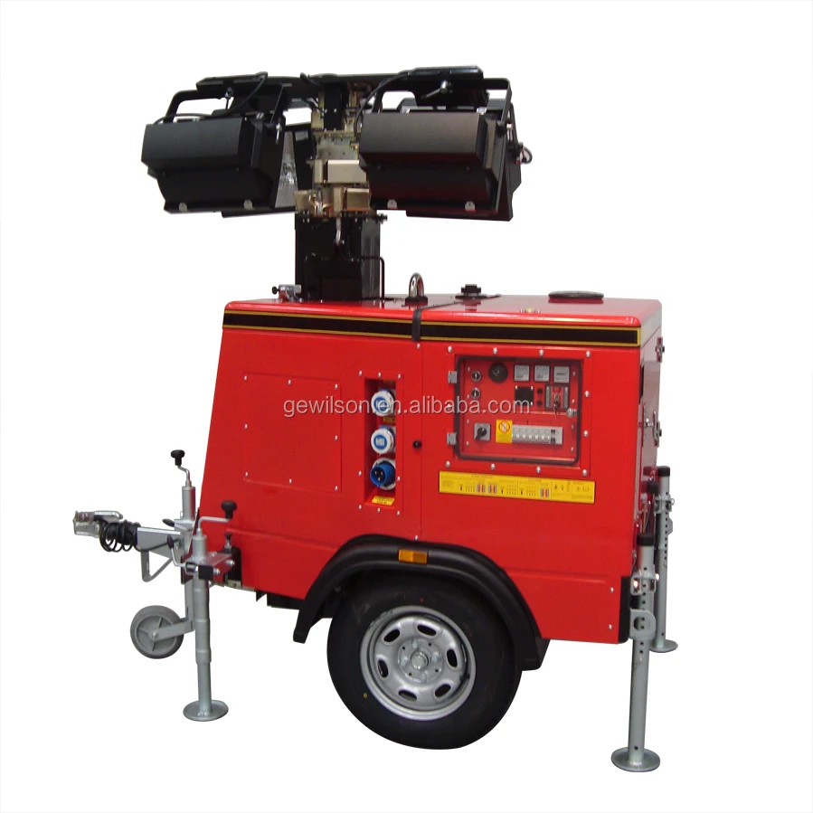 9m Hydraulic Mast Portable Diesel Engine Spotlights Light Tower