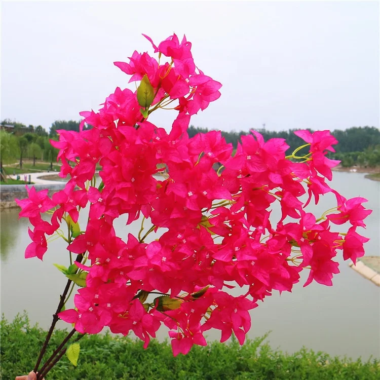 
long branch artificial bougainvillea flower with plastic 