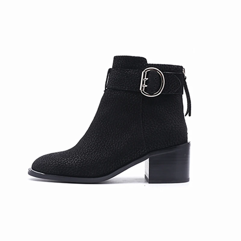 2017 latest design women and ladies leather cowboy black ankle boot