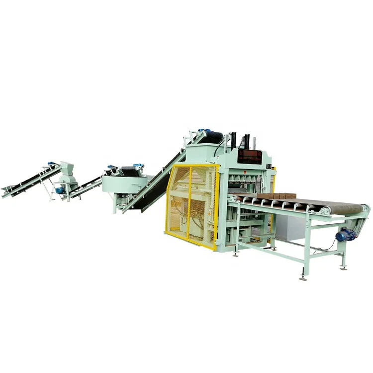 HBY4-10 Automatic Hydraulic Press Machine for Making Clay Mud Interlocking Block Bricks 220V With Mold and Bearing
