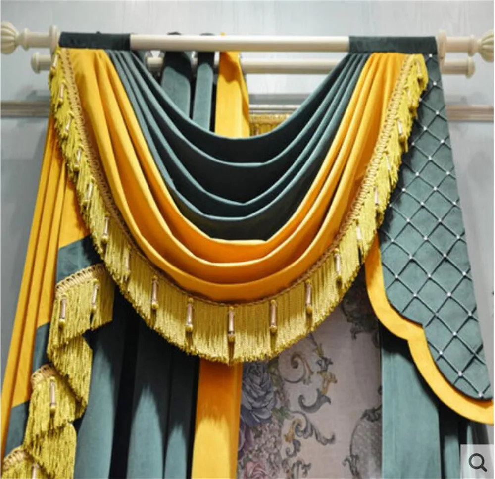 High-end custom elegant fabric American curtain retro living room decorative solid color chenille curtain Sylia(BY12-A10010)