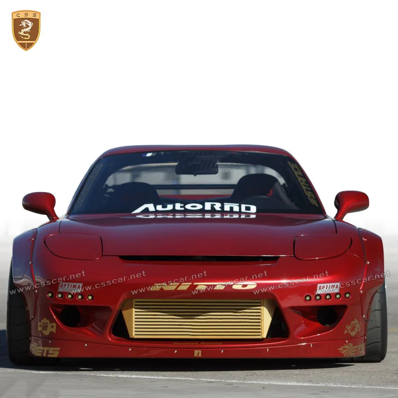Горячий поворот тела комплект для mazda rx7 rocket bunny волокно стекло тела комплект
