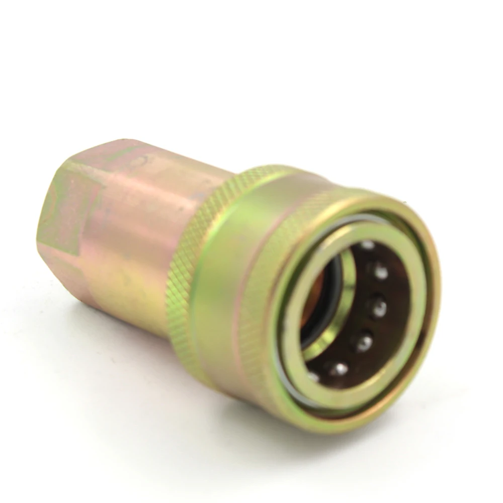 1/2 inch ISO A double shut-off hexavalent chromium hydraulic quick connect hose couplings