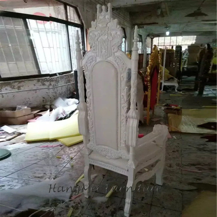 Wholesale royal wood carved wedding antique king lion throne chair