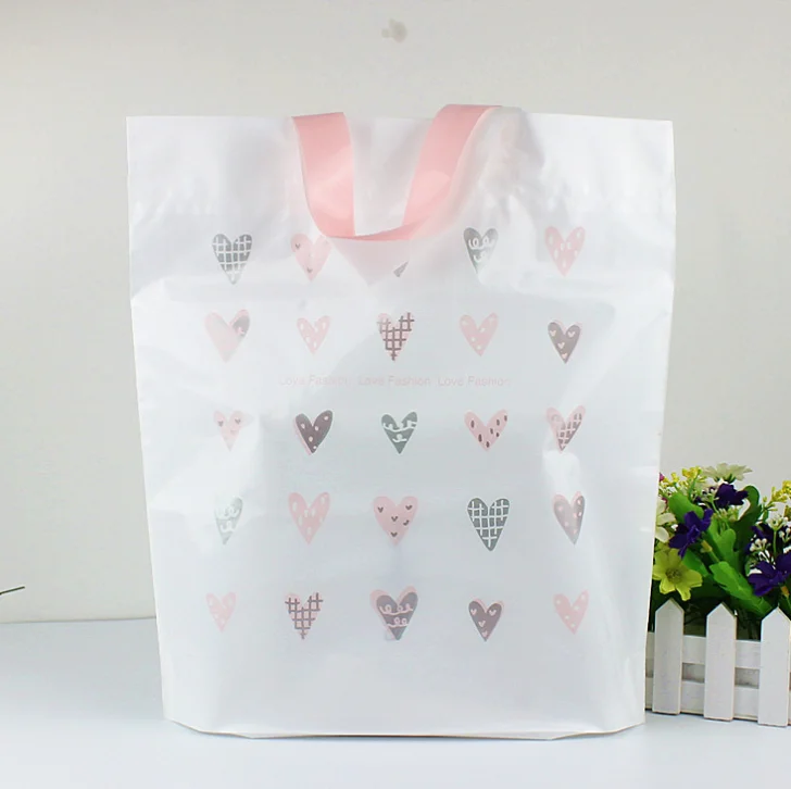 Custom design logo printing patch handle shopping plastic bag