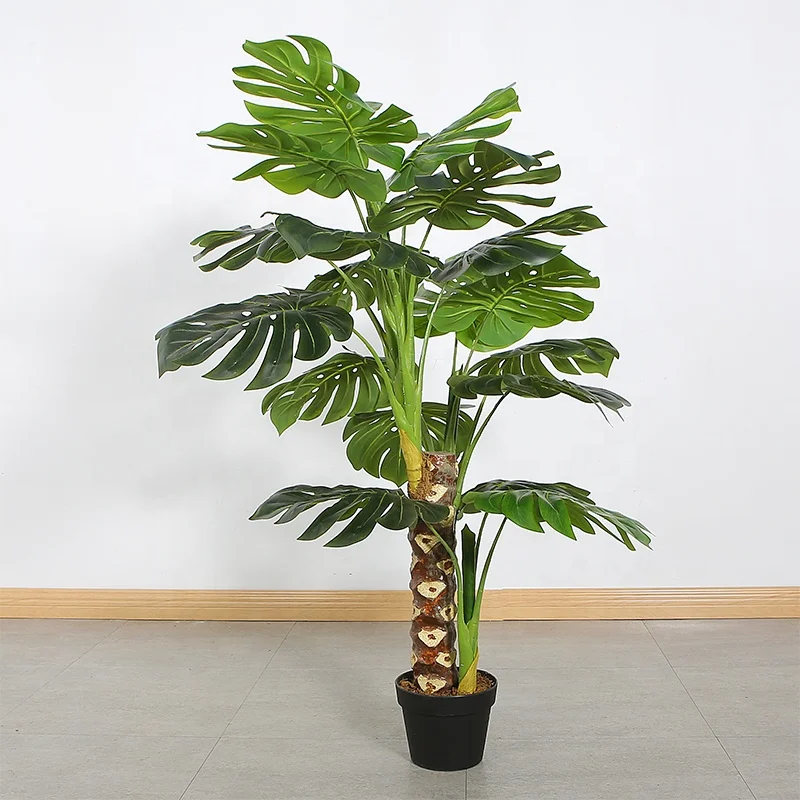 125cm artificial monsteras deliciosa bonsai hotel clothing store mall bar office window decoration plastic green plant potted