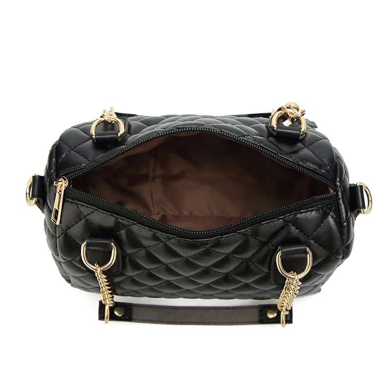 
Fashion Ladies Handbags Boston Crossbody Shoulder Bags for Women Quilted Vegan Leather Handbag Plaid Purse Bag 