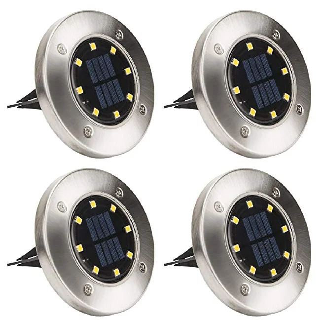 
Solar Ground Lights Outdoor,Solar Powered Outdoor In-Ground Lights with Super Bright 8 LED Waterproof light 