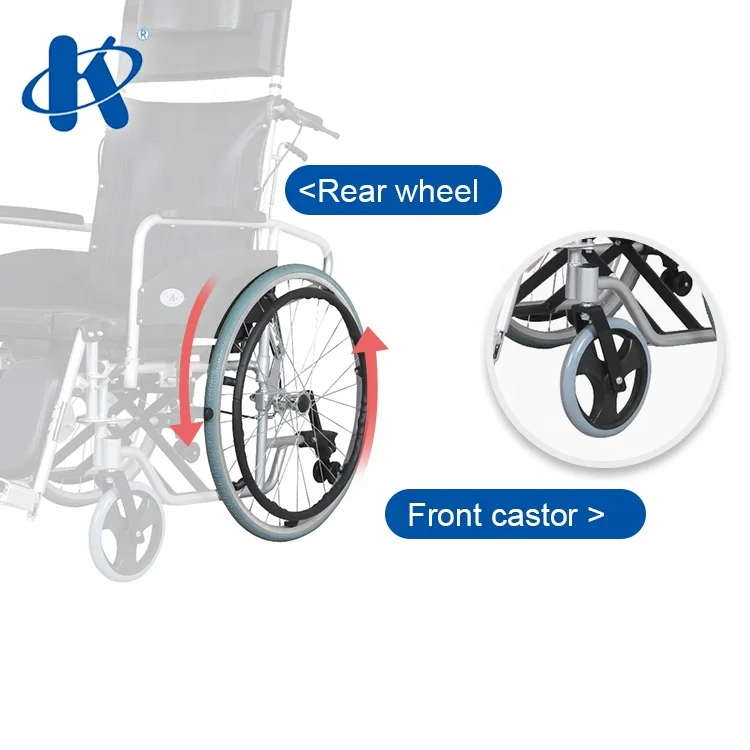 kaiyang KY608GCJ Backrest reclining disabled commode wheelchair with potty Aluminum Lightweight Commode Wheelchair