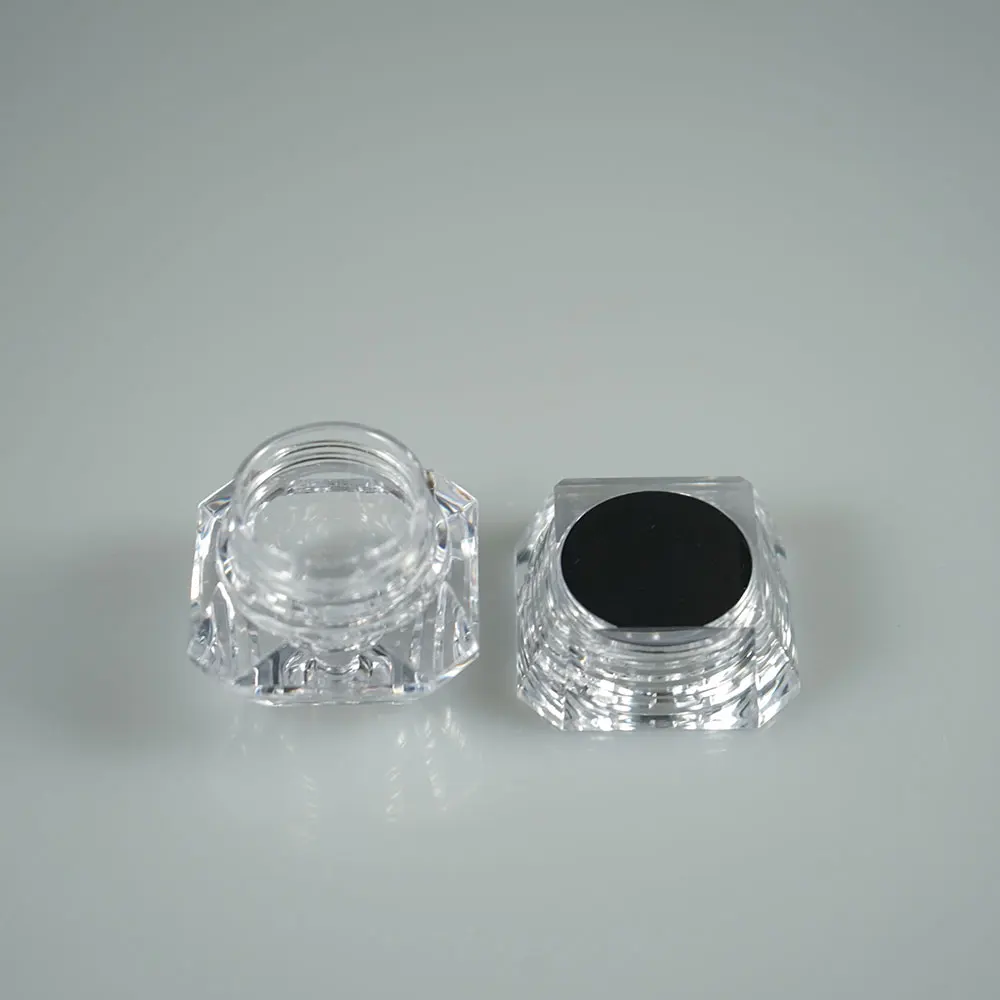 
Transparent diamond 3g plastic mini cosmetic packaging / blush jar / nail gel container 