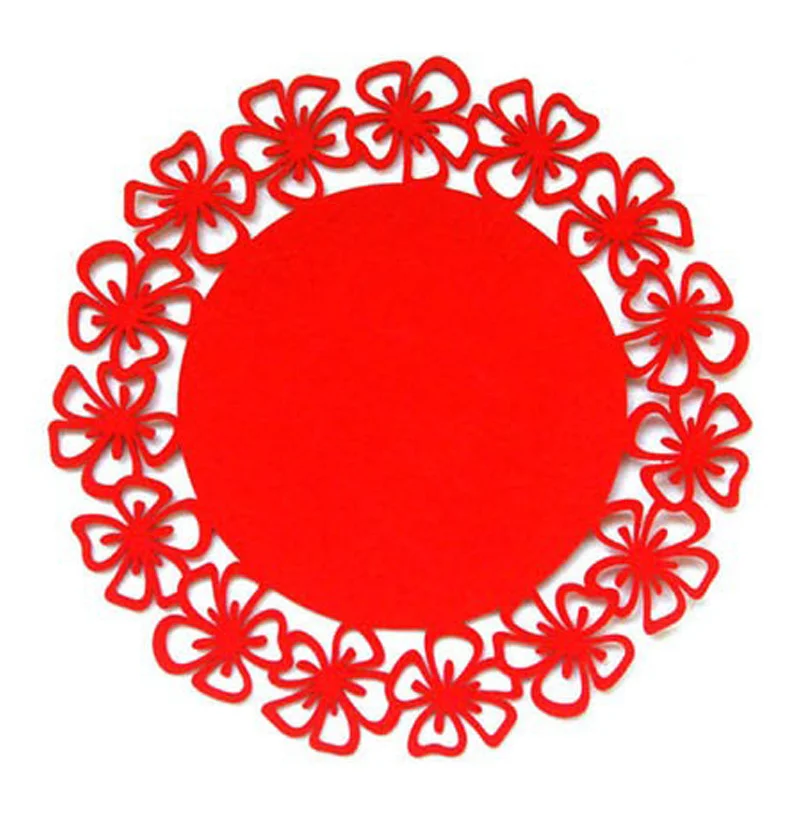 Laser cut round Christmas Table Placemats  dining table mat felt placemats Christmas Decorations for for dining table