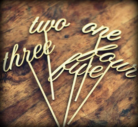 Laser engraved wooden table number for wedding decoration