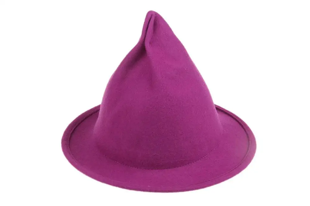 Женская шерстяная фетровая остроконечная шляпа карамельного цвета