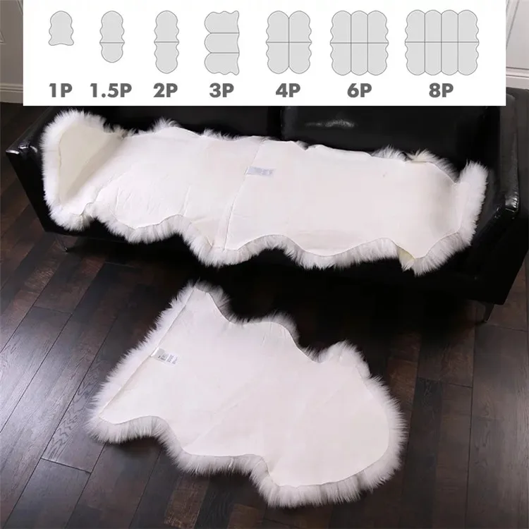 Luxury Sheepskin Lambskin Natural Long Wool Bedroom Sheepskin blankets