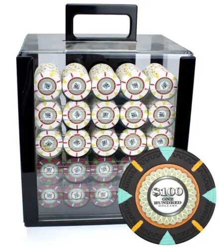 NEW 1000 PC The Mint 13.5 Gram Clay Poker Chips Set Acrylic Carrier