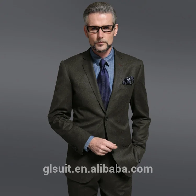 95%wool 5%cashmere two buttons notch Lapel olive green italian suit brands