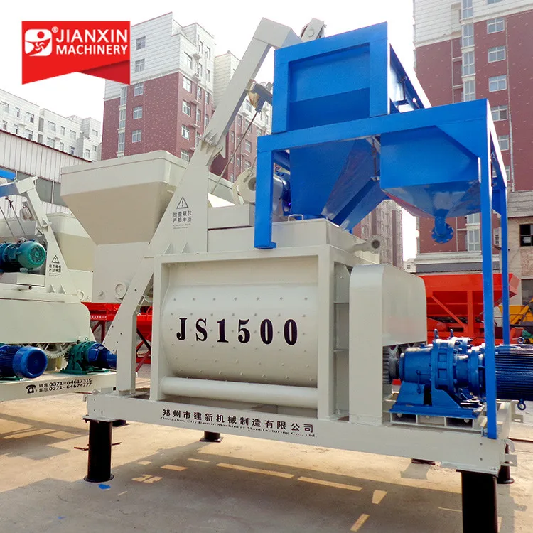 twin shaft concrete mixer machine with weigh scale