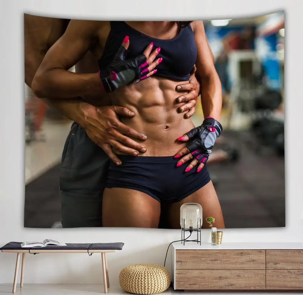 Myriart Hanging curtain spread covers cloth blanket art tapestry Beach Towel giant poster gym exercising tapestry