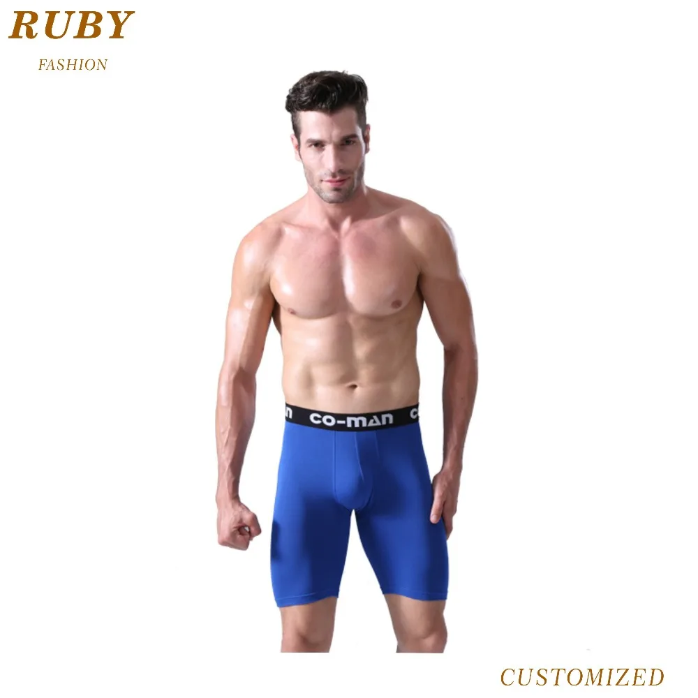
Custom long modal spandex underwear mens boxers shorts 
