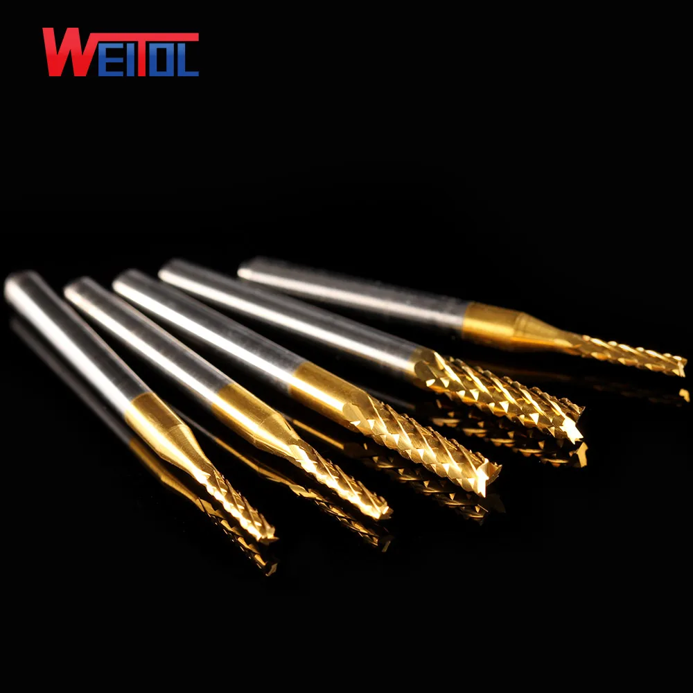 Titanium Coat Carbide CNC PCB end mill engraving bits