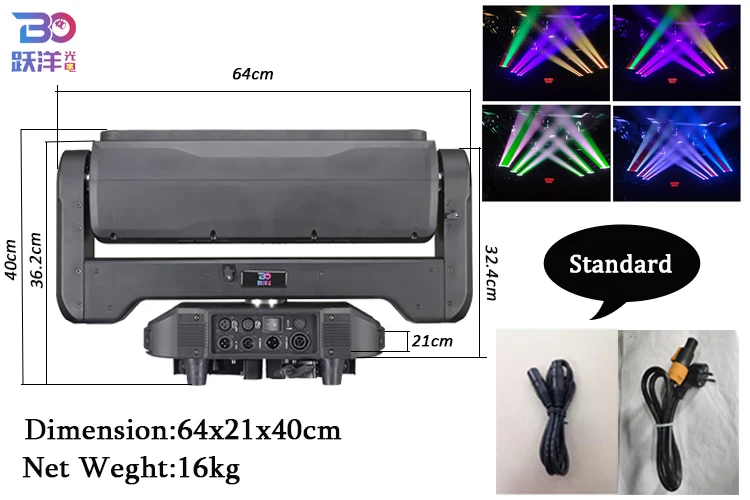 High Quality high power LED 6x60w 4-in-1 Rgbw Beam Led Zoom Moving Head with wash effect stage light for TV studio