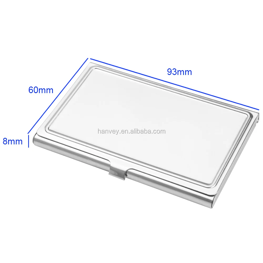Factory price wholesale HV-CH004 portable stamp frame small RFID stainless steel metal business name card holder wallet/case