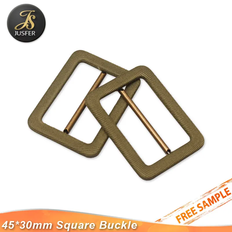 Double fabric belt buckles covered square buckles for coat belt