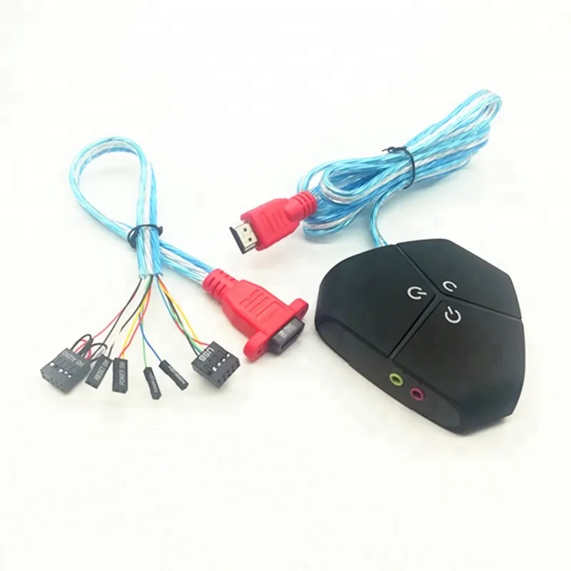 Wholesale computer accessory Desktop Computer PC Case power ON OFF Reset Push Button switch With 3.5mm Audio Jack