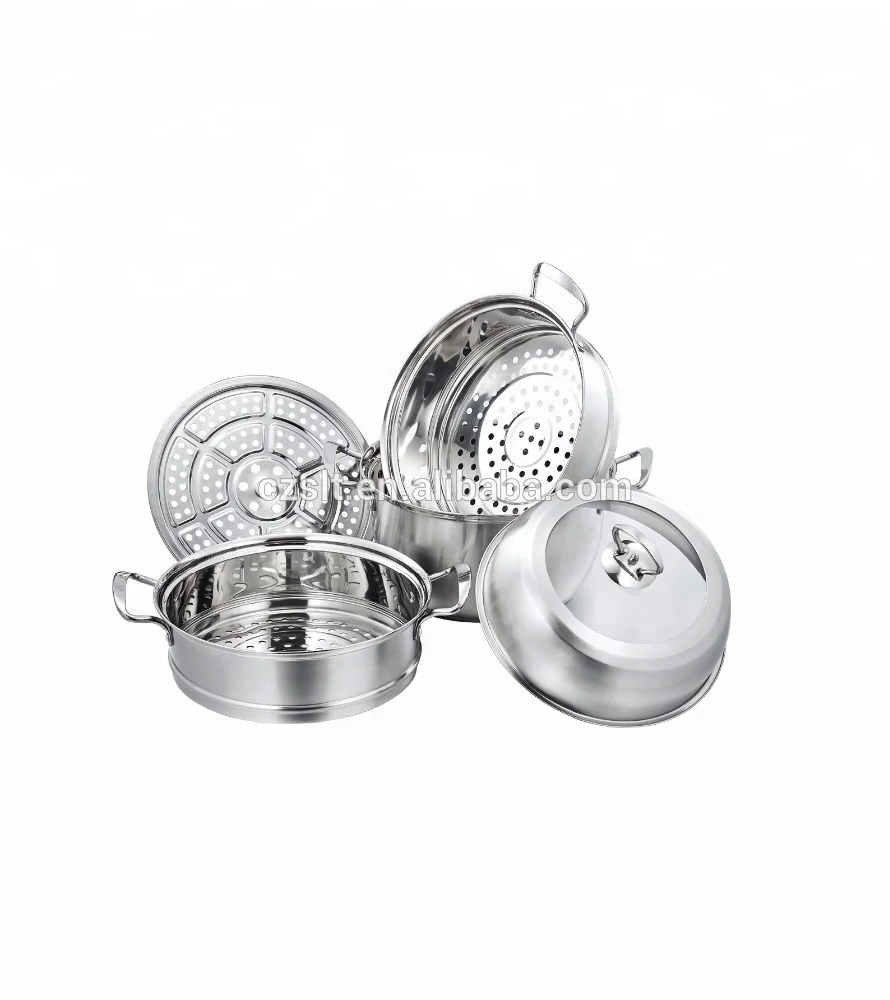 best quality three tier 26cm stainless steel steam pot dumpling for cooking
