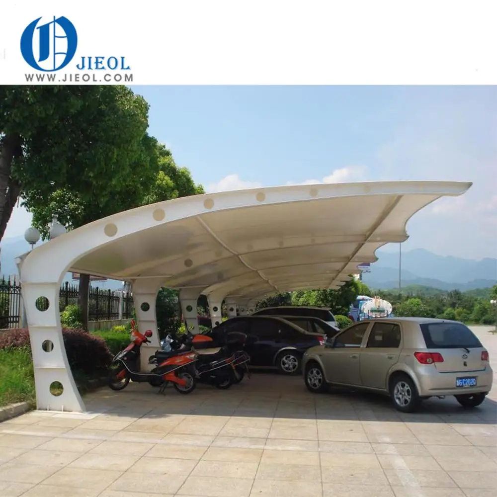 Q235 steel carport car parking tent membrane building tensile structure