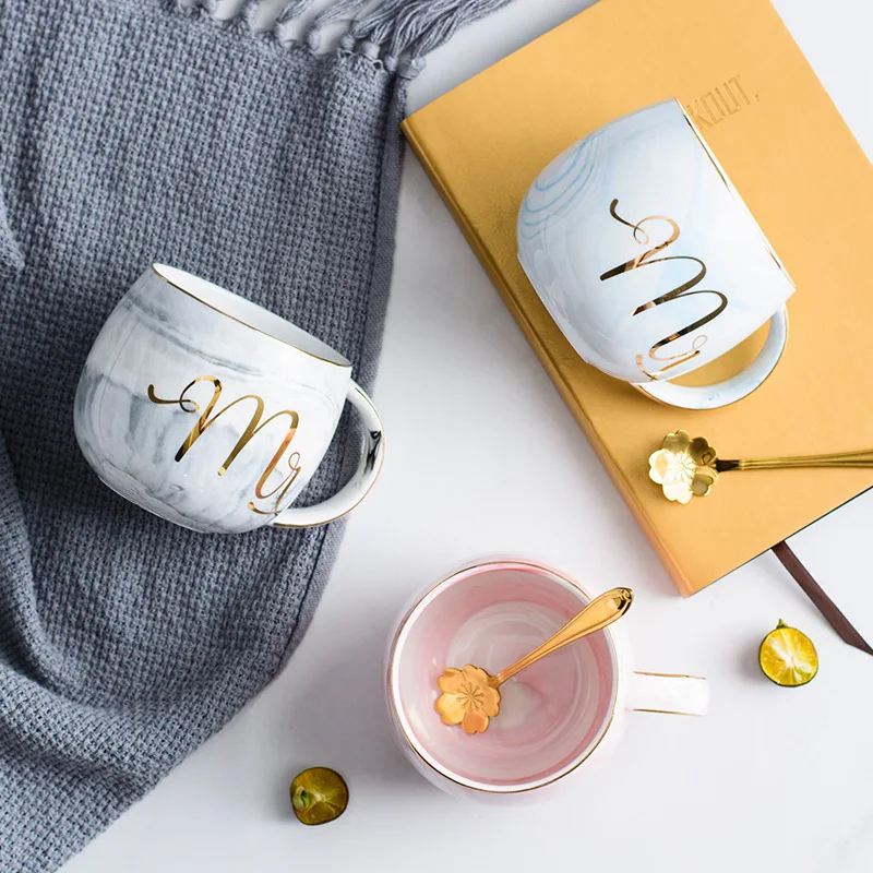 Hot Sell Creative Marble Coffee Belly Mug For MR & MRS