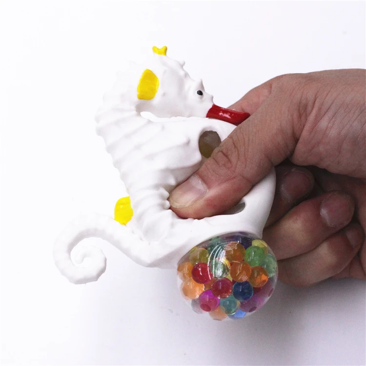 New Funny Anti Stress Ball Toy for Kids Children Animal Sea Horse Squishy Mesh Ball Grape Ball Squeeze Stress Relief Toys