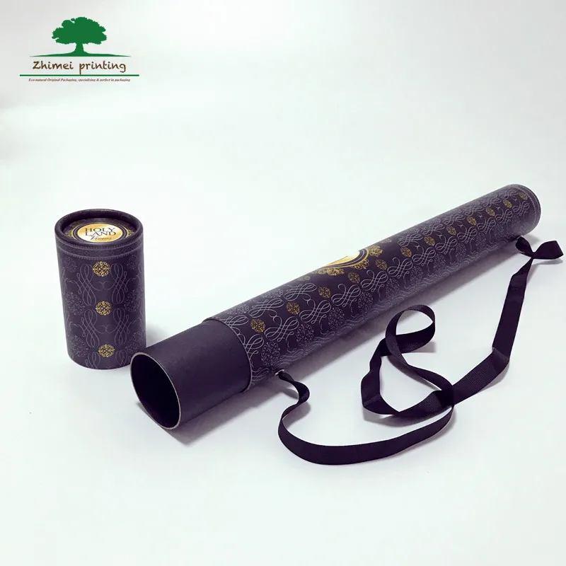 handmade gift packaging cardboard tube packaging for poster/cylinder shape A2, A3 poster packaging paper tube with gold logo