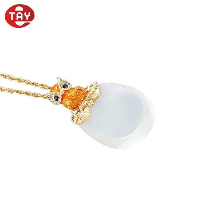 High quality metal chain elegant charmed owl magnifier necklace pendant