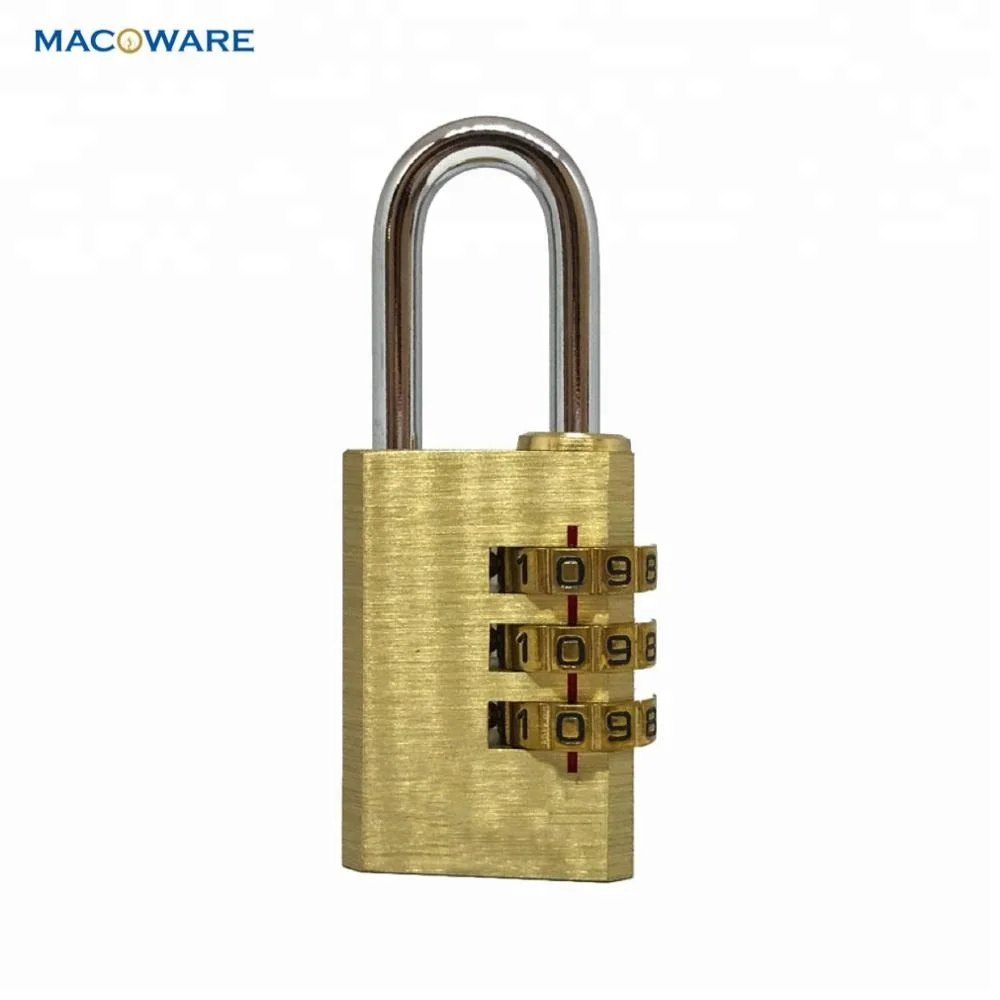 
3 Combination Lock Candado High Security Luggage Brass Password Padlock 