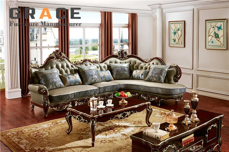 H8801R hand carved wood coffee table dubai hot sale