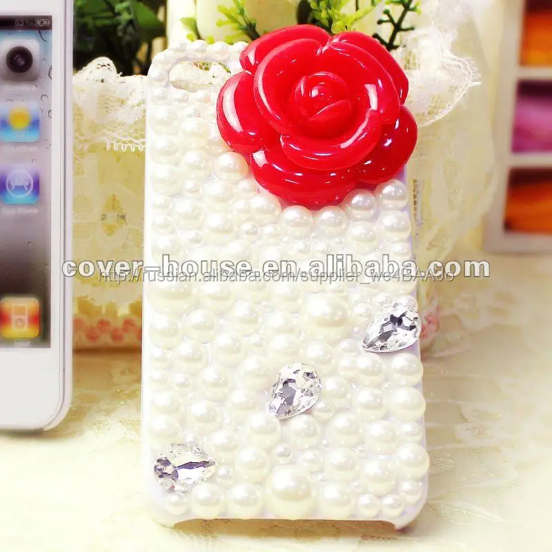 3D красная роза кристалл телефон чехлы для iphone 4S