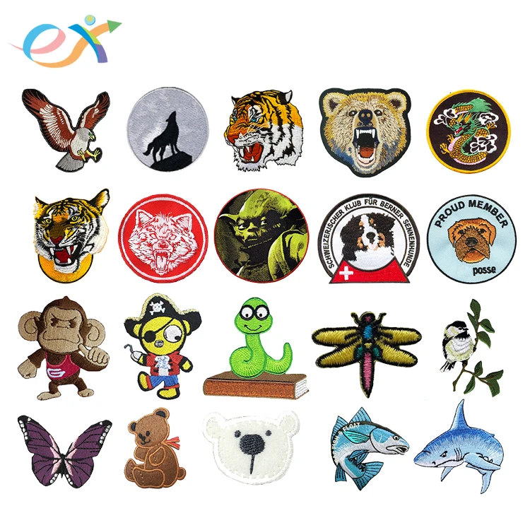 Personalised Custom Laser Cut Clothing Accessories Animal Embroidery Patches For Clothing