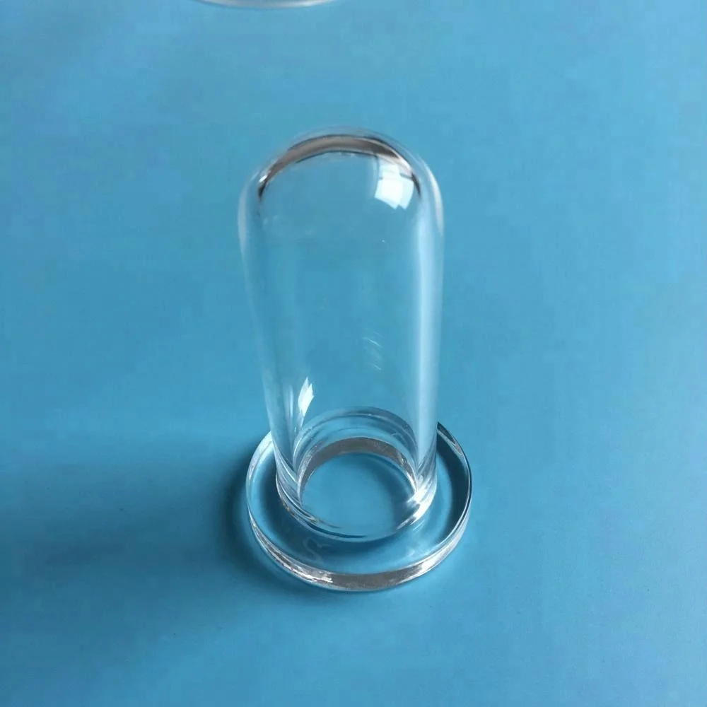 Polished round fused quartz tube with flange